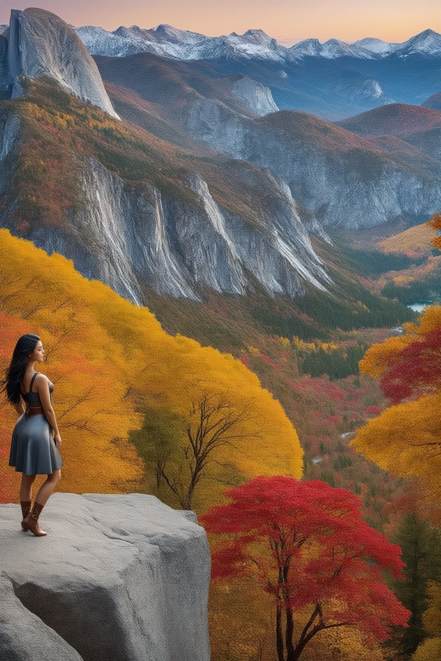 ((Hyper-Realistic)) photography of a beautiful girl in front of valley with mountain and rock,colorful autumn forest and trees,large lake,reflection on water,20yo,detailed symmetric face,detailed soft shiny skin,detailed eyes,sharp nose,dishelved highponytail,hourglass figure,perfect female form,mesmerizing and alluring,looking at viewer,(fullbody wide shot:1.5),(yva11ey1:1.2),(girl focus:1.3)
BREAK
studio photo,perfect composition,(masterpiece,HDR,trending on artstation,8K,Hyper-detailed,intricate details,hyper realistic,high contrast:1.3),cinematic lighting,soft rim lighting,key light reflecting in the eyes,by Karol Bak,Antonio Lopez,Gustav Klimt and Hayao Miyazaki,wonder-woman-xl, photo_b00ster,real_booster, art_booster, y0sem1te,seolhyun