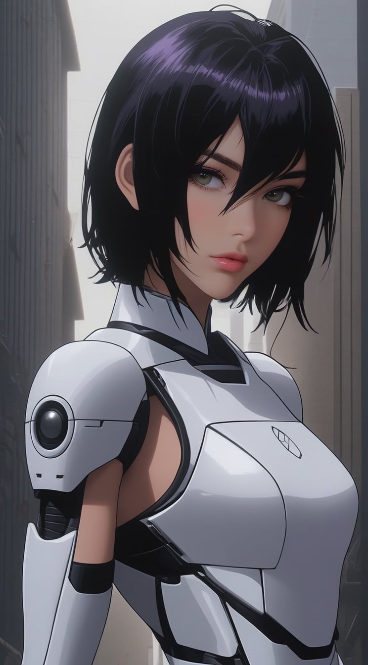 Highly detailed portrait of a cyborg girl standing in city street,20yo,clear facial features,model body,detailed hair,(backdrop: complex city street),(Flamingo Pink,Stained Beige,Purple Gray,Creamy White color),(perfect hands:1.2),perfect body proportions,form-fitting mecha armor
BREAK 
anime vibes,(fullbody wide shot),rule of thirds,studio photo,hyper-realistic,masterpiece,HDR,trending on artstation,8K,Hyper-detailed,intricate details,cinematic lighting,bright light reflecting on a cheek,(kuchiki rukia:1.2),ani_booster, art_booster,real_booster,H effect