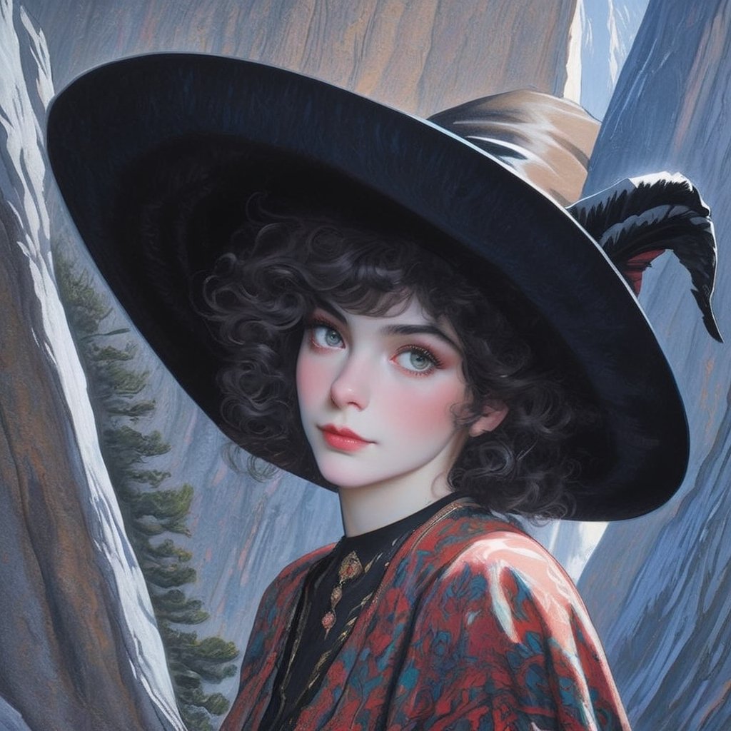 ((Ultra-detailed)) portrait of a beautiful girl \(inkycapwitchyhat\) taking selfie in Yosemite,detailed exquisite face,hourglass figure,model body,playful smirks,looking at viewer,(upperbody shot:1.2),(witchy hat:1.3)
BREAK
[backdrop:yglac1er,rock,mountain,grass]
BREAK
Ultra-Detailed,(sharp focus,high contrast:1.2),8K,trending on artstation,cinematic lighting,by Karol Bak, Alessandro Pautasso and Hayao Miyazaki, (inkycapwitchyhat:1.2),photo_b00ster,art_booster,real_booster,y0sem1te