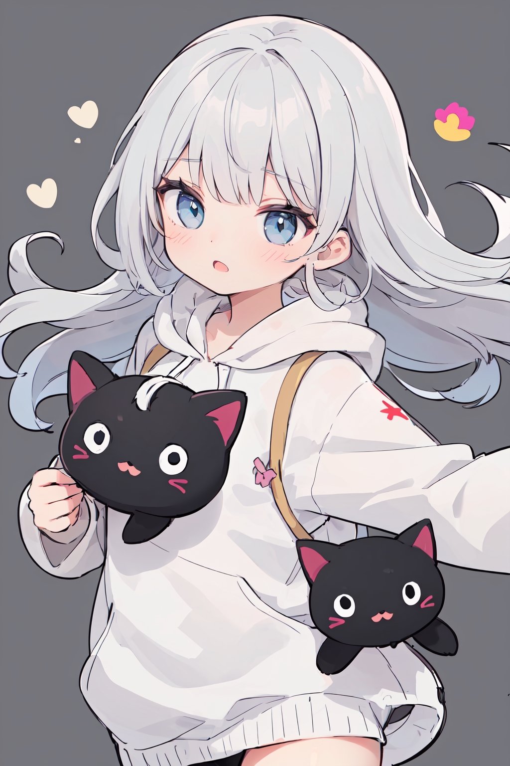 cute, kawaii, (fuwafuwa drawing:1.6), out of regulation,
BREAK
little black cat, little white cat, white hoodie, magic circle floating in the sky, dancing in the mood, (gray hair:1.5), age 18, dark background, long hair