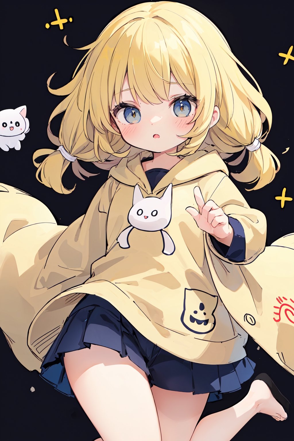 cute, kawaii, (fuwafuwa drawing:1.6), out of regulation,
BREAK
little black cat, little white cat, yellow hoodie, magic circle floating in the sky, dancing in the mood, (navy hair:1.5), age 25, dark background, long hair