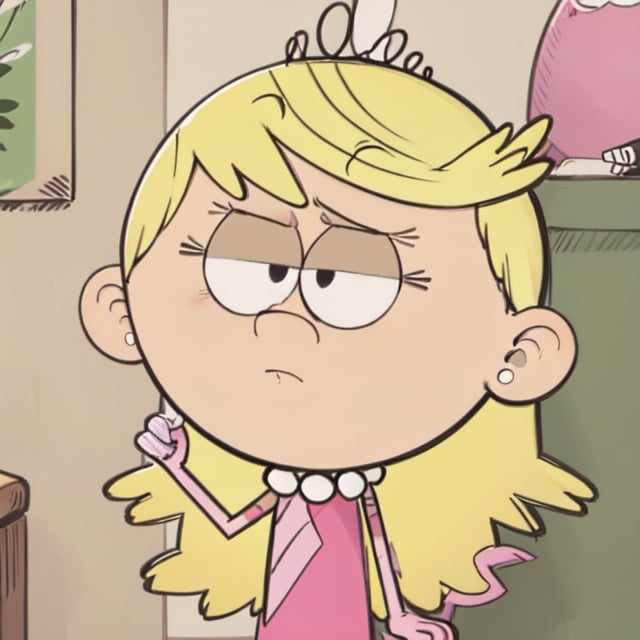 Lola loud, cartoon,anime, angry face,