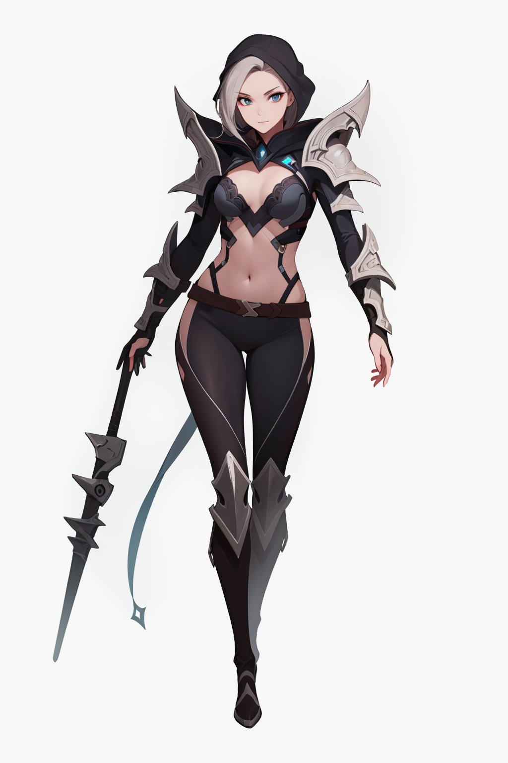 1 adult girl white background full body looking towards viewer,ShadowRanger