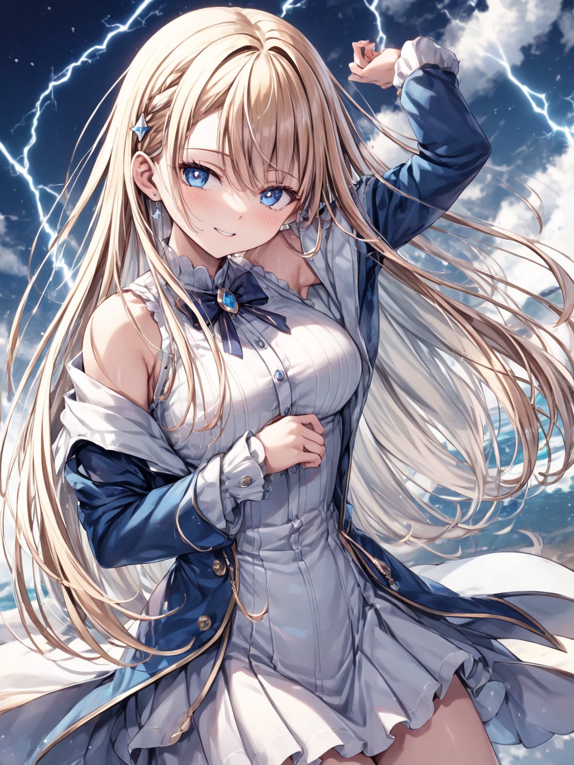 score_9,score_8_up,score_7_up,score_6_up, masterpiece, best quality, 8k, 8k UHD, ultra-high resolution, ultra-high definition, highres
,//Character, 
1girl, solo, long hair, blonde hair, blue eyes
,//Fashion, 

,//Background, white_background
,//Others, ,Expressiveh, 
lightning magic charging