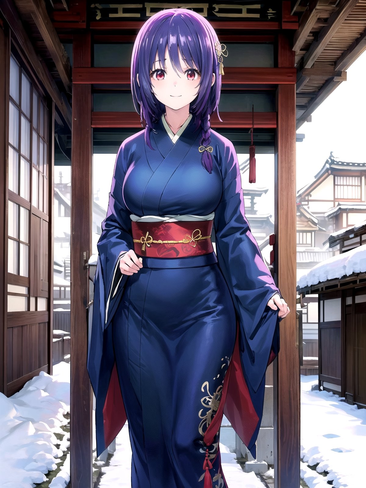 //Quality,
(masterpiece), (best quality), 8k illustration
,//Character,
1girl, solo, large breasts
,//Fashion,
details (dark blue silk brocade kimono)
,//Background,
outdoors, winter, snow
,//Others,
happy new year 2024, dragon,Yuzuki