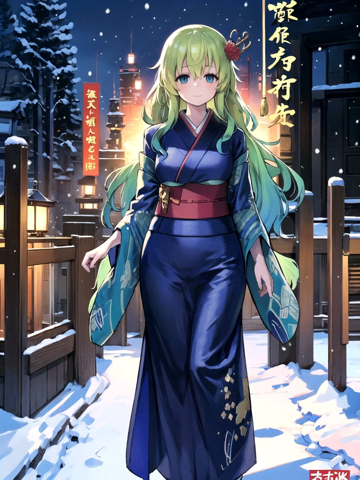 //Quality,
(masterpiece), (best quality), 8k illustration,
,//Character,
1girl, solo, large breasts
,//Fashion,
details (dark blue silk brocade kimono)
,//Background,
outdoors, winter, snow
,//Others,
happy new year 2024, dragon,lucoa