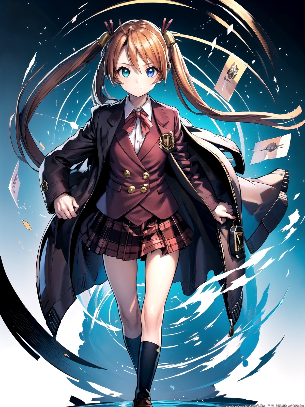 //Quality,
(masterpiece), (best quality), 8k illustration
,//Character,
people, magicians
,//Fashion,
,//Background,
magic world, magic school
,//Others,
,aaasuna,heterochromia,long hair,ahoge,twintails,hair bell,school uniform,blazer,(jacket:1.3),red bowtie,vest,shirt,long sleeves,plaid skirt,socks,black socks,loafers,bbasuna