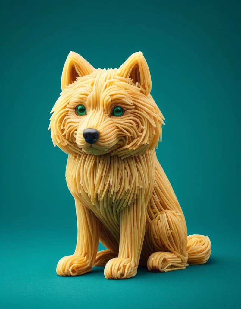 a detailed photo of a chibi wolf dog made of Fettuccine ,(((isolated on a plain green background))),
macro photography, hyper detailed, trending on artstation, sharp focus, studio photo,8K,detailmaster2,