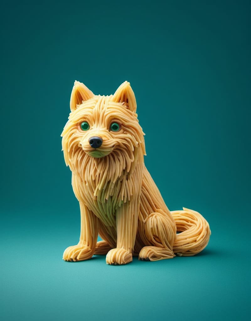 a detailed photo of a chibi wolf dog made of Fettuccine ,(((isolated on a plain green background))),
macro photography, hyper detailed, trending on artstation, sharp focus, studio photo,8K,detailmaster2,