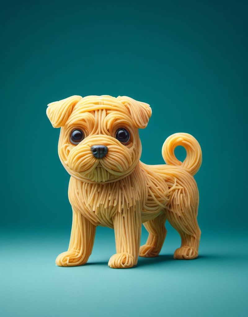 a detailed photo of a chibi dog made of Fettuccine ,(((isolated on a plain green background))),
macro photography, hyper detailed, trending on artstation, sharp focus, studio photo,8K,detailmaster2,