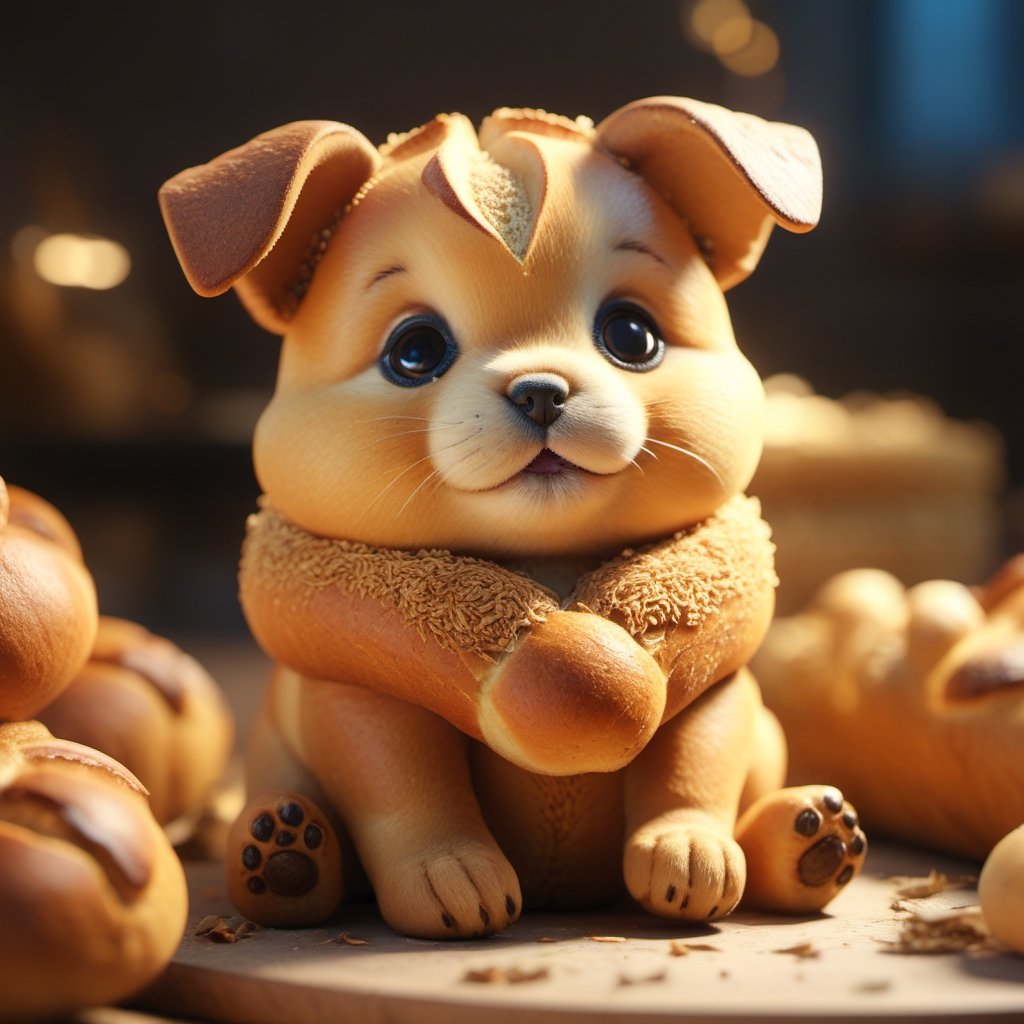 ultra detailed 8k cg,  a puppy made of bread,animal shaped bread,full_body,detailmaster2,
macro photography, trending on artstation, sharp focus, studio photo,foodstyle