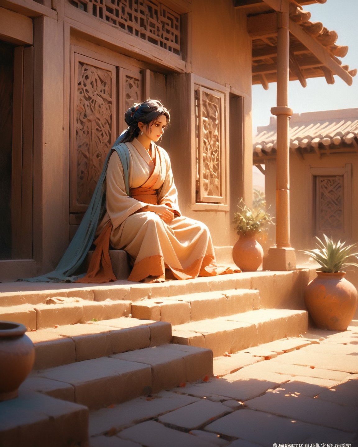 (Hyper realistic anime:1.4),(realism:1.2), (masterpiece, high quality:1.2), HDR, 8k, high resolution, 

A captivating photo of an aesthetic old house in indus valley, showcasing traditional terracotta embellishments. Shot with a Nikon 35mm lens to capture the intricate details and warm hues. Emphasize the play of shadows on the veranda,

 (dynamic angle:1.2), (dynamic pose:1.2), with a focus on detailed facial expressions and flowing clothing, dynamic angle,(glossy texture:1.2).,more detail XL,photo r3al,monster,greg rutkowski