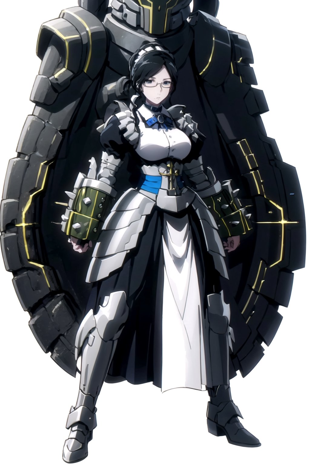 //Quality,
masterpiece, best quality
,//Character,
1girl, solo
,//Fashion,
,//Background,
white_background, simple_background
,//Others,
,yuri alpha, maid, armor, armored dress, gauntlets, full_body