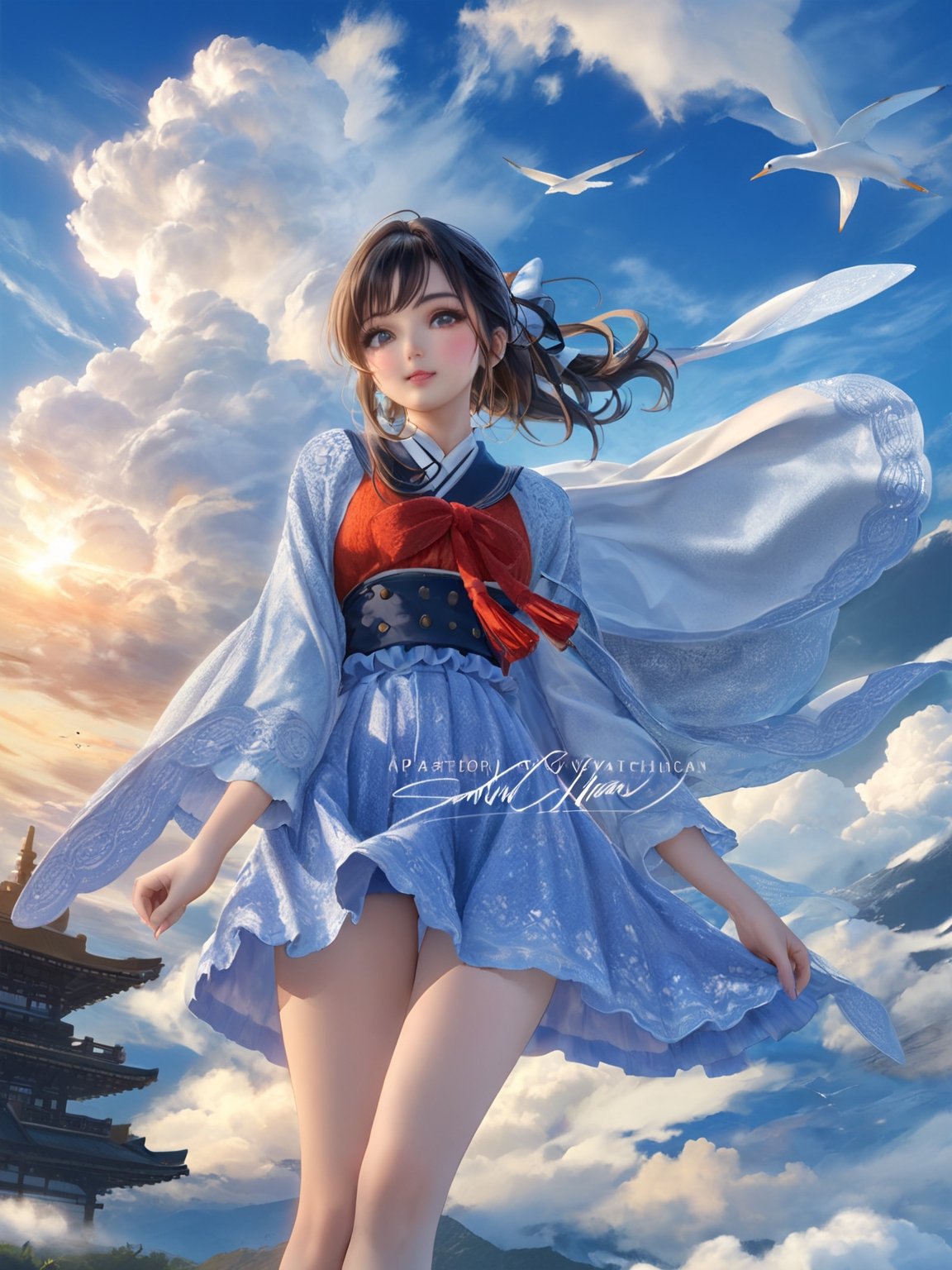 //Quality,
masterpiece, best quality, ultra detailed, 8K-UHD
,//Character,
1girl, solo
,//Fashion,
,//Background,
sky
,//Others,
,AsanagiStyle,sakimichan style