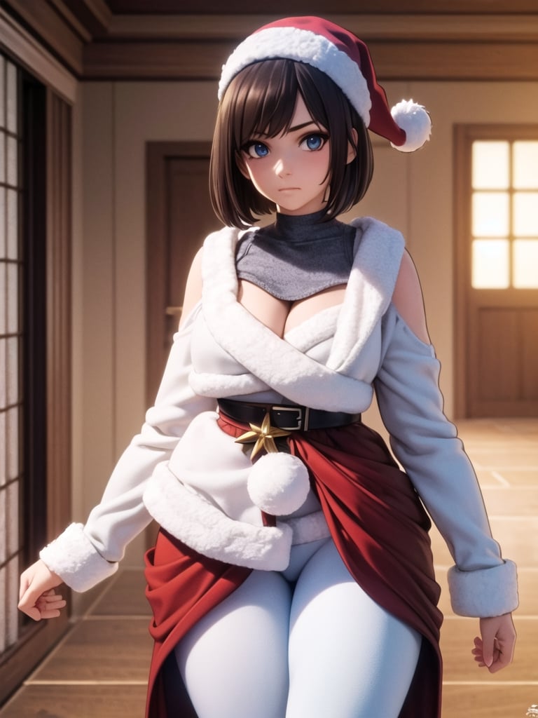 //Quality,
masterpiece, 8k, 8k UHD, best quality, ultra detailed, 
,//Character,
1girl, cowboy_shot, looking_at_viewer,
,//Fashion,
santa_costume, 
,//Background,
winter, indoors,
,//Others,
,AOTSalute