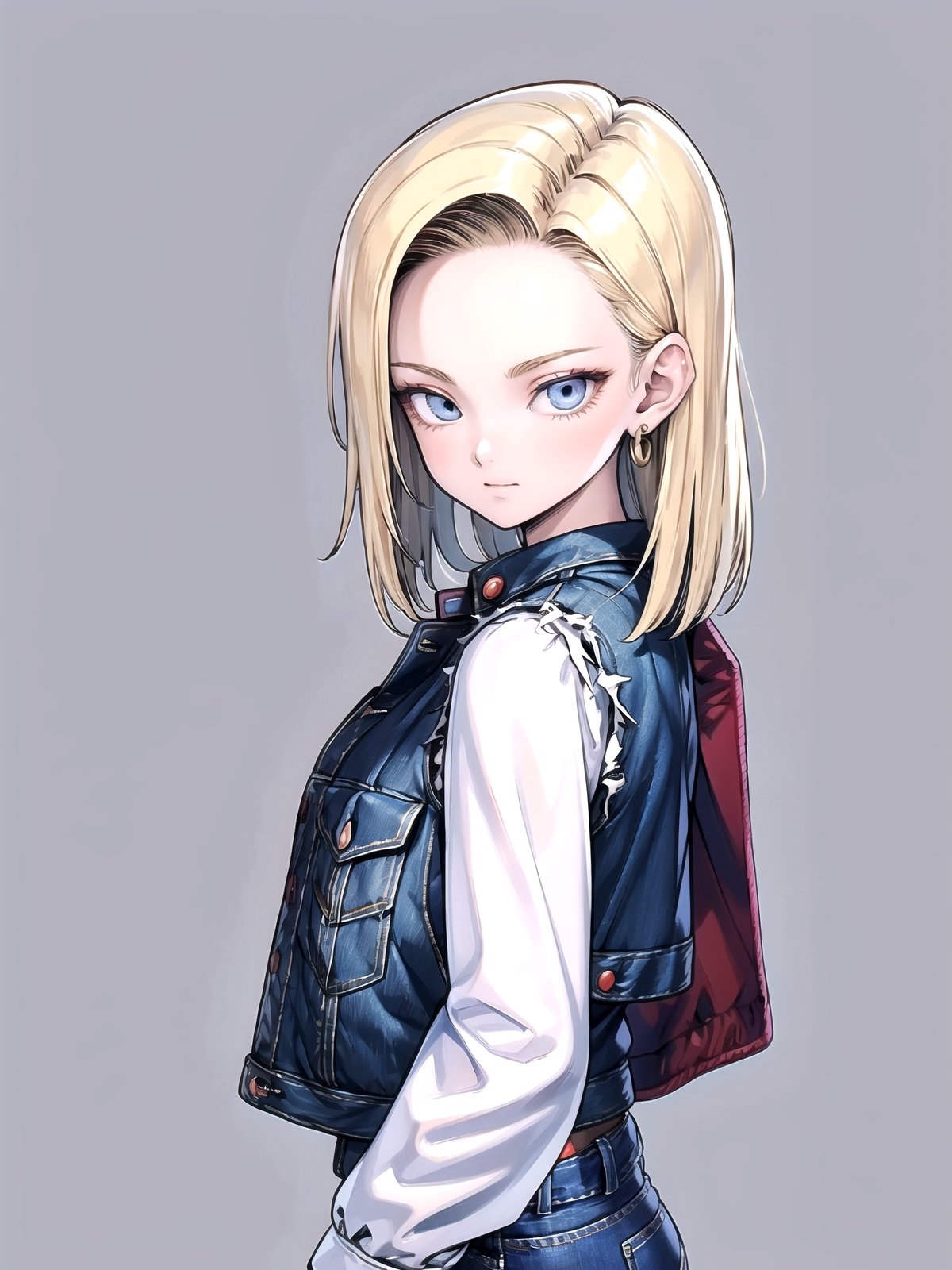 //Quality,
masterpiece, best quality
,//Character,
1girl, solo
,//Fashion,
,//Background,
,//Others,
Android18DB,striped_sleeves,long_sleeves, denim_jacket,vest,earrings, superpower