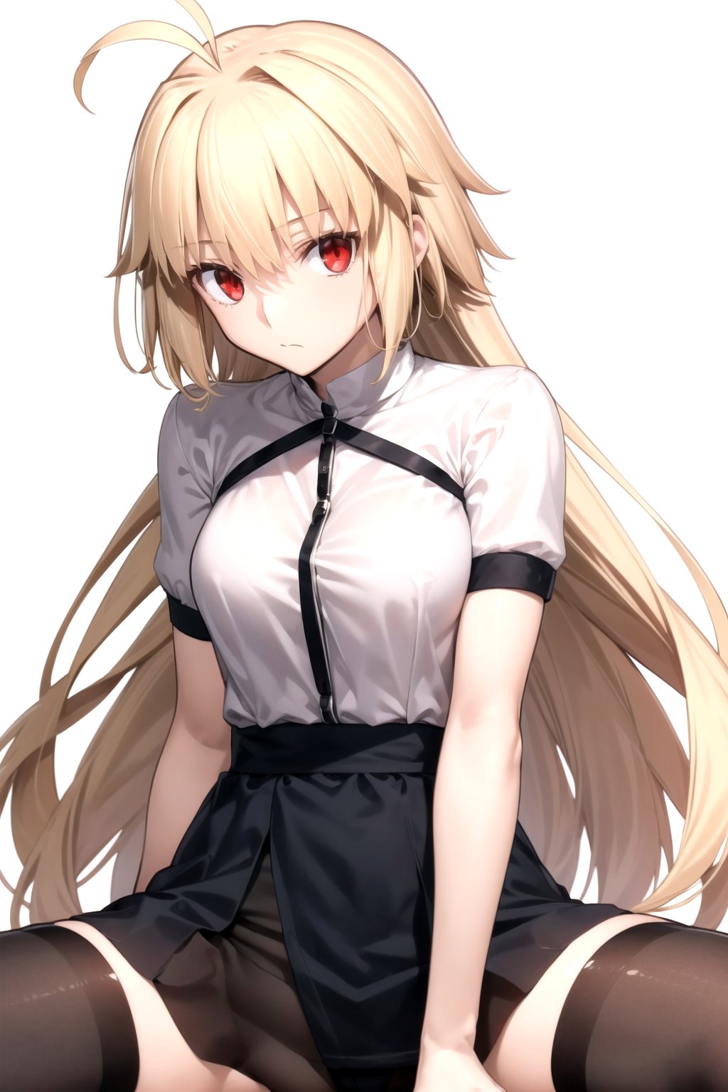 //Quality,
masterpiece, best quality
,//Character,
1girl, solo
,//Fashion, 
,//Background,
white_background
,//Others,
,spread legs, 
,arcueid, blonde hair, red eyes, long hair, very long hair, bangs, ahoge, sidelocks