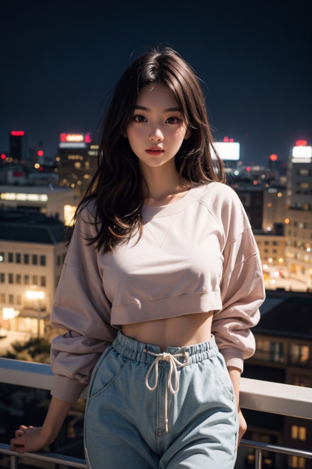 taeyeonlorashy, taeyeon,Me,a beautiful child,20 years old,on top of a tall building at night,city in the background,she wears a loose sweatshirt over her breasts,naked pussy,8k,sex,realistic pussy,big breasts,pretty girl,slim body,slender girl,correct anatomy,slim body,petite body,long straight black hair,slim waist,child's body,maximum realism,top quality,slope,detailed body,child's face,hidden hands