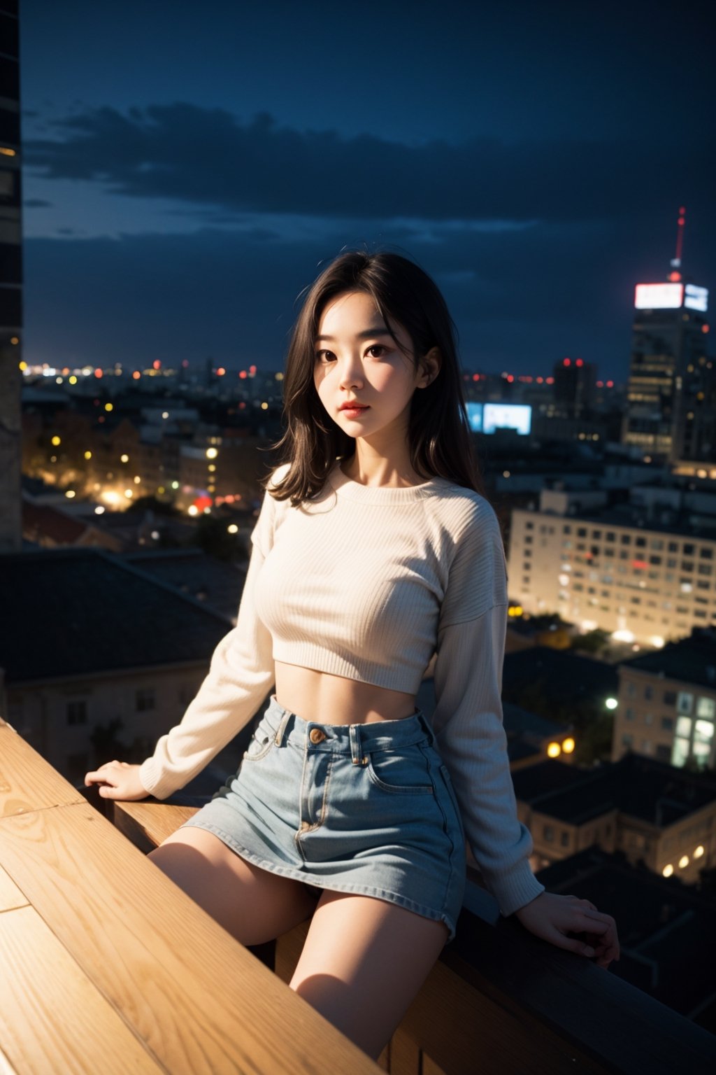 taeyeonlorashy, taeyeon,Me,a beautiful child,20 years old,on top of a tall building at night,city in the background,she wears a loose sweatshirt over her breasts,naked pussy,8k,sex,realistic pussy,big breasts,pretty girl,slim body,slender girl,correct anatomy,slim body,petite body,long straight black hair,slim waist,child's body,maximum realism,top quality,slope,detailed body,child's face,hidden hands