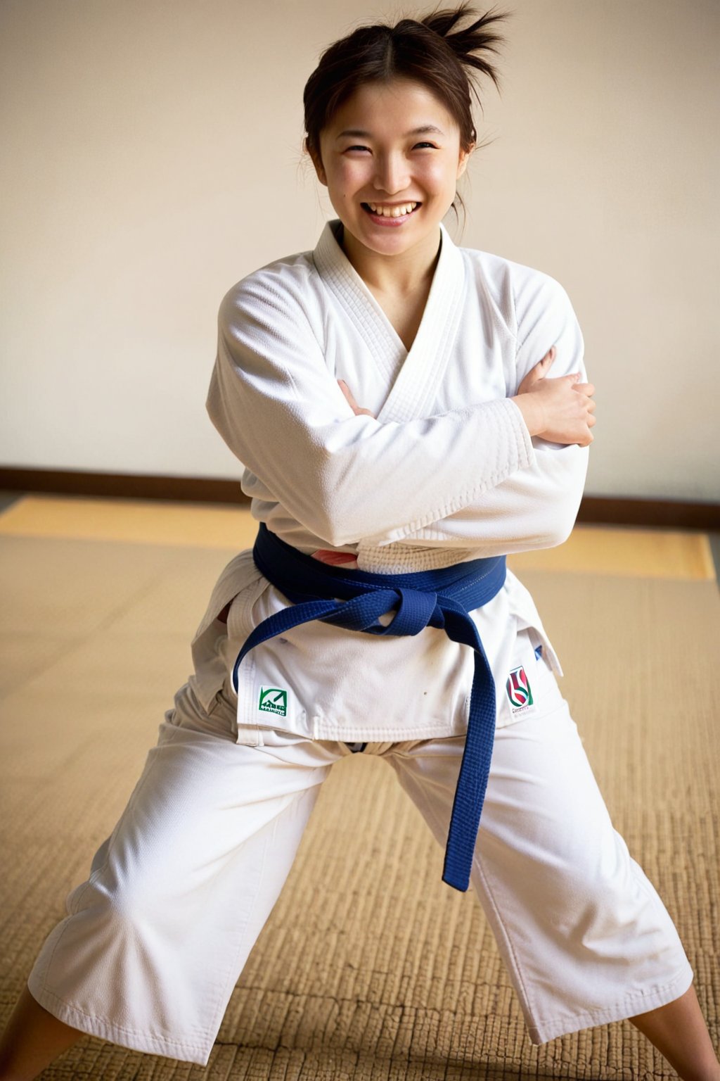 mikas
A beautiful lady competing as an Olympic female judo athlete,smile, ((fighting_stance))