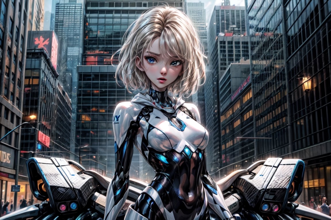 dream_girl, perfect body, sexy suit, basic_background city, masterpiece, ,mecha, sexy mecha, sexy girl