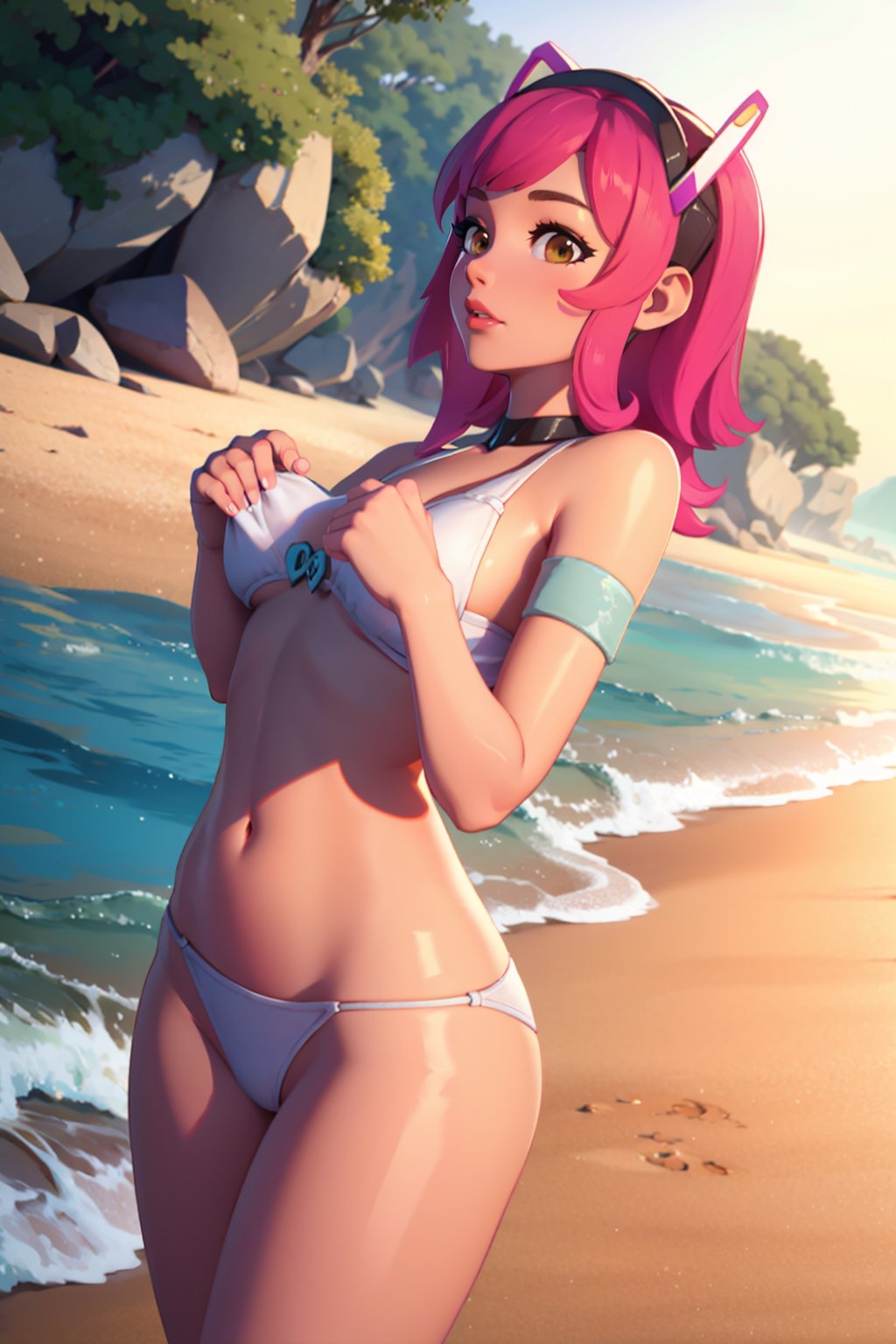 Dva naked in the beach,