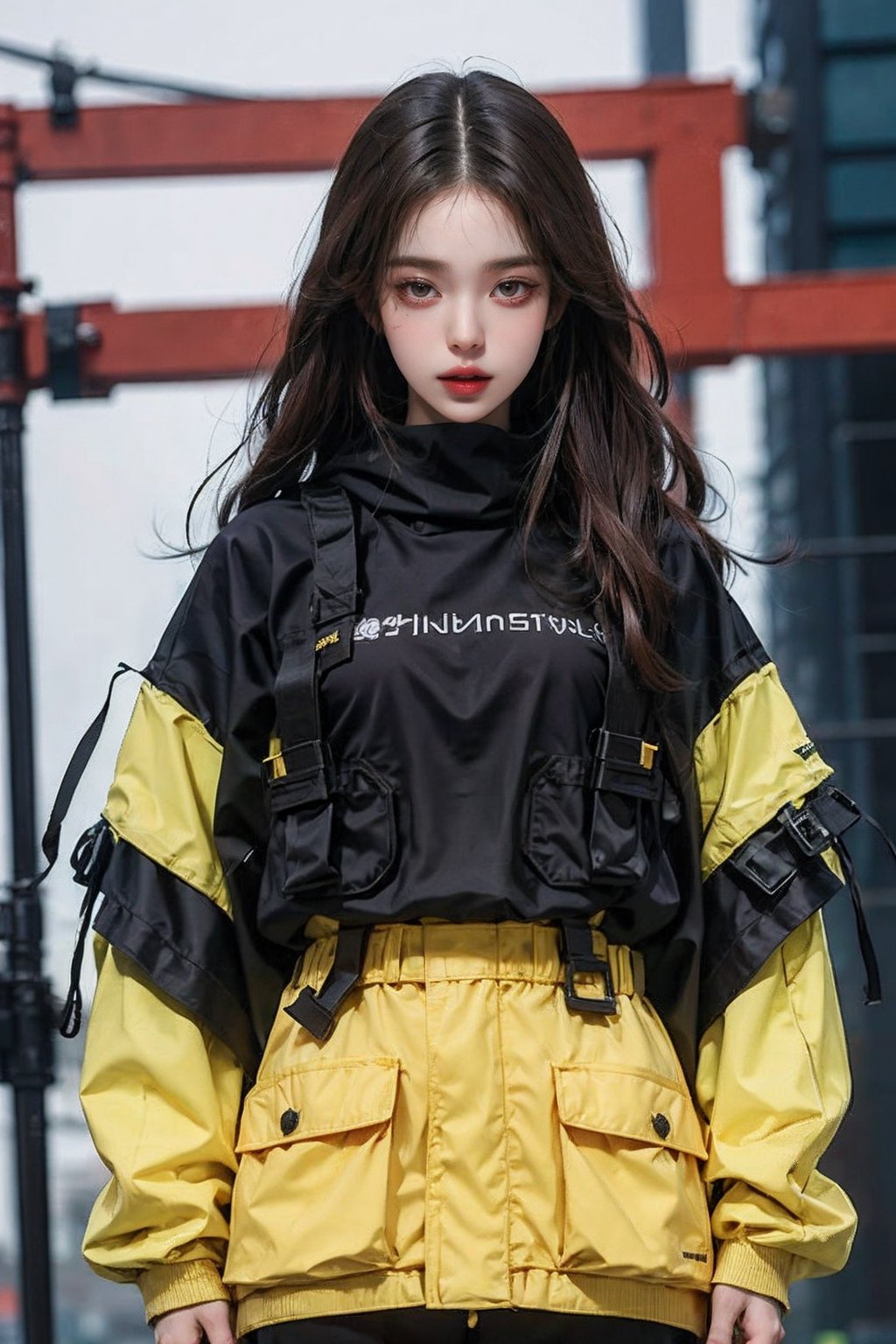 1girl,AgoonGirl,urban techwear,outfit,Detailedface,Detailedeyes,jwy1