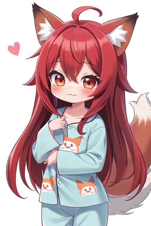 1GIRL,kawaii,pijama,chibi,FOX GIRL,fox ears red,Red Hair