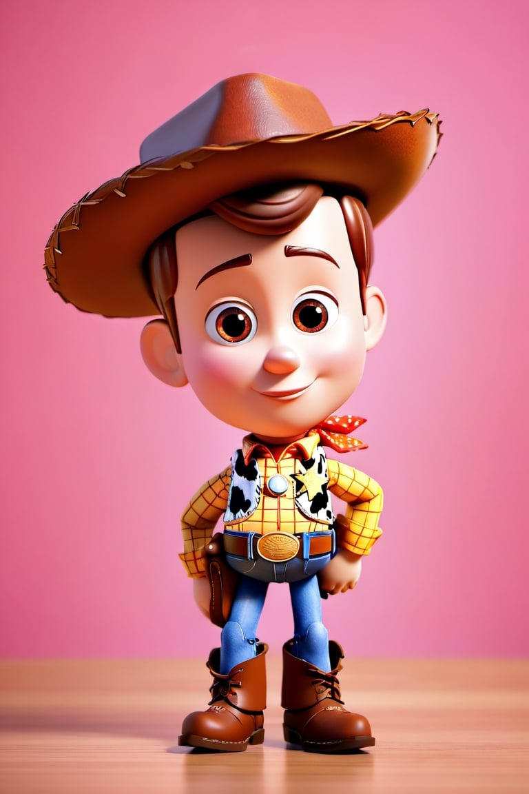 woody toy story chibi, fog, digital rendering, by Goro Fujita, Shutterstock, pink fog, super cute, stock photo, NYFlowerGirl, Xxmix_Catecat, sticker, F41Arm0rXL,