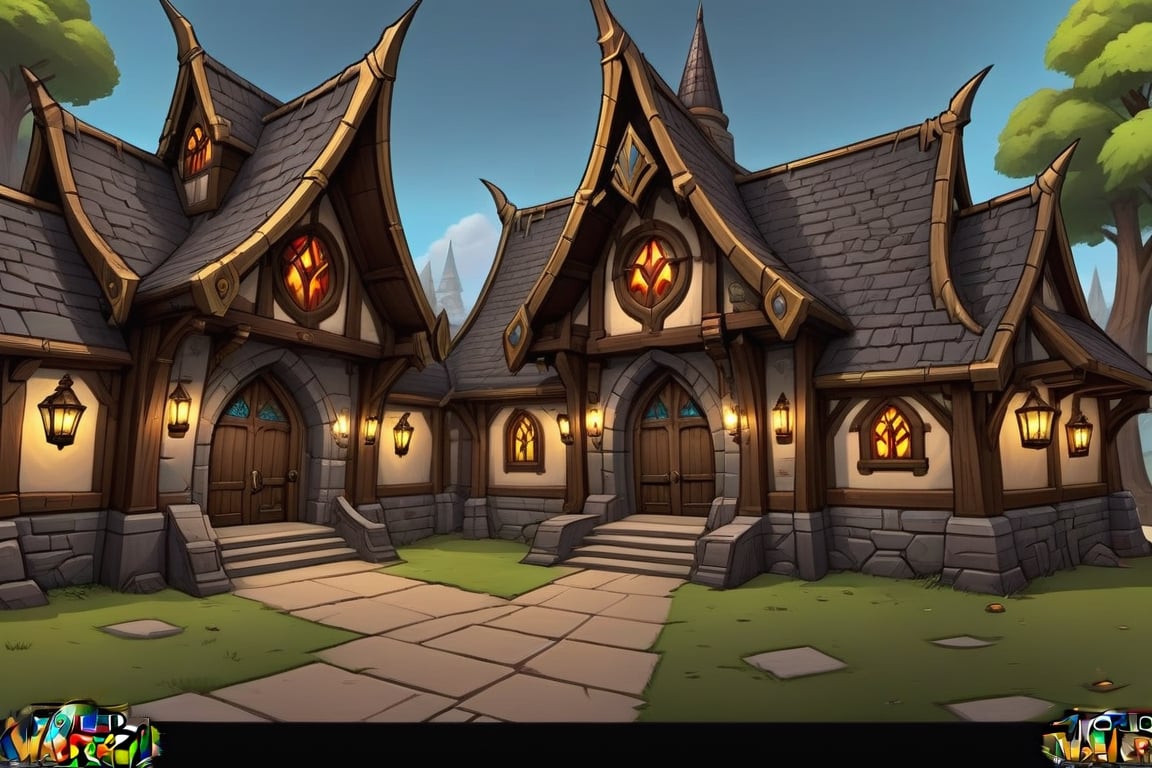 ((Hand Painted, Stylized, Cartoon, Game Prop, Concept Art, Stylized Textures, Hand Painted Textures, Cartoon, World of Warcraft style)), Stylized asset, Portrait, more detail XL, greg rutkowski, (world of warcraft style asset, artstation style, stylized station, 3d extrude style, flipped normals style), stylized prop,  cartoon, 3d, cartoon proportions (((Guild hall, game guild hall))), ,comic book