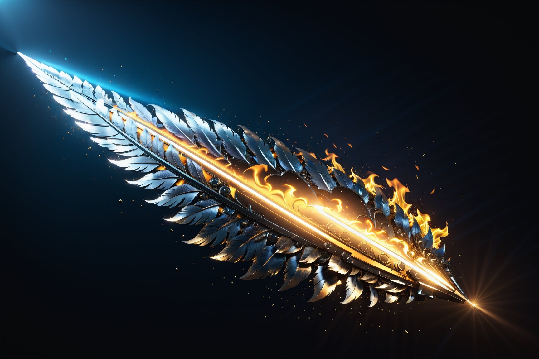 (best quality,  highres,  ultra high resolution,  masterpiece,  realistic,  extremely photograph,  detailed photo,  8K wallpaper,  intricate detail,  film grains), High definition photorealistic, luxurious hyperrealistic poster composition fire and smoke particles simetric holographic foil crystal of a luxury shield with wing, feathers art deco, gothic black and silver iridicente efect Unreal Engine, by Weta Digital, by Wêtà FX, by WLOP, cinematics, color grading, editorial photography, photography, photo shoot , shot in 70mm, Ultra - Wide Angle, Depth of Field, DOF, Tilt Blur, Shutter Speed 1/ 1000, F/ 22, Gamma, White Balance, Neon, Light, Dark, Light Mode, Dark Mode, High Contrast, 5D, Multiverse, 32k, Super - Resolution, Megapixels, ProPhoto RGB, VR, Lonely, Good, Massive, Big, Spotlight, Frontlight, Halfear Lighting, Backlight, Rim Lights, Rim Lighting, Artificial Lighting, Natural Lighting, Incandescent , Optical Fiber, Moody Lighting, Cinematic Lighting, Studio Lighting, soft lighting, hard lighting, volumetric light, volumetric lighting, volumetric, contre - jour, Rembrandt lighting, split lighting, beautiful lighting, accent lighting, global lighting, lighting global lumens, screen space global illumination, ray tracing global illumination, Optics, Materiality, Ambient Occlusion, dispersion, bright, shadows, rough, shimmering, ray tracing reflections, lumen reflections, screen space reflections the screen, diffraction grading, chromatic aberration, GB shift, scan lines, ray tracing, ray tracing ambient occlusion, anti-aliasing, FXAA, TXAA, RTX, SSAO, Shaders, OpenGL - Shaders, GLSL - Shaders, Post processing , Post Production, Cel Shading, Tone Mapping, CGI, VFX, SFX, Hypermaximalist, Stylish, Hyperrealistic, Super Detailed, Photography, 8k
