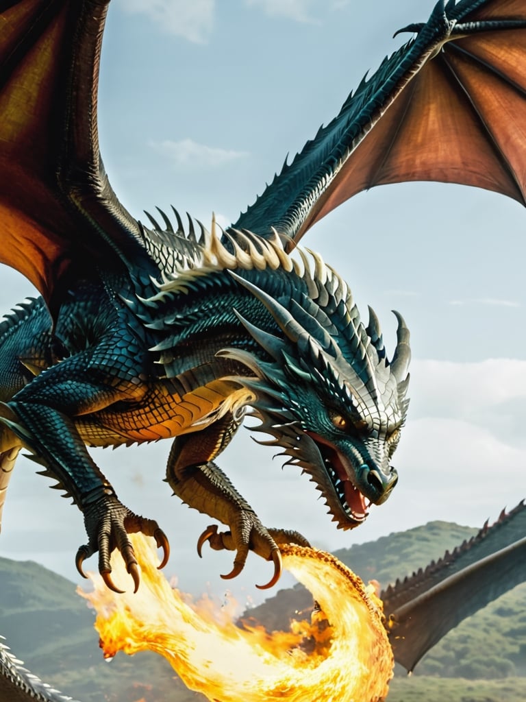 Daenerys flies on her dragon,Game of Thrones,bailing_eastern dragon