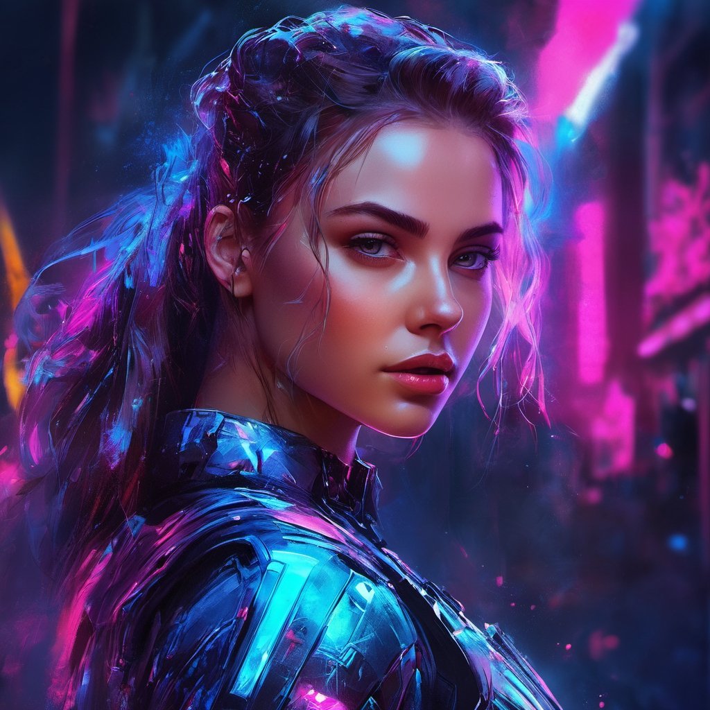 Neon Girl android, artificial intelligence,
RTX, 8k, HDR, best quality, cinematic film story, (masterpiece), Anna Razumovskaya, Casey Baugh, Antonio Mora, Aminola Rezai, Giovanni Boldini, art, realistic art, digital illustration, portrait, bright rich colors, Digital art, watercolor, oil paints, alcohol inks,
