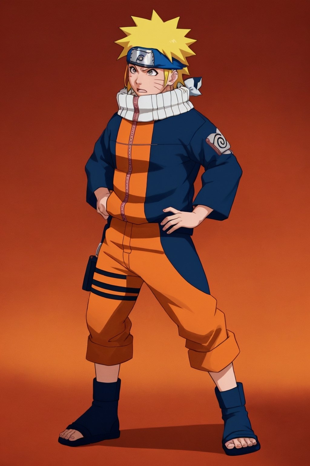 tsundere,  full body,Uzumaki Naruto costume 