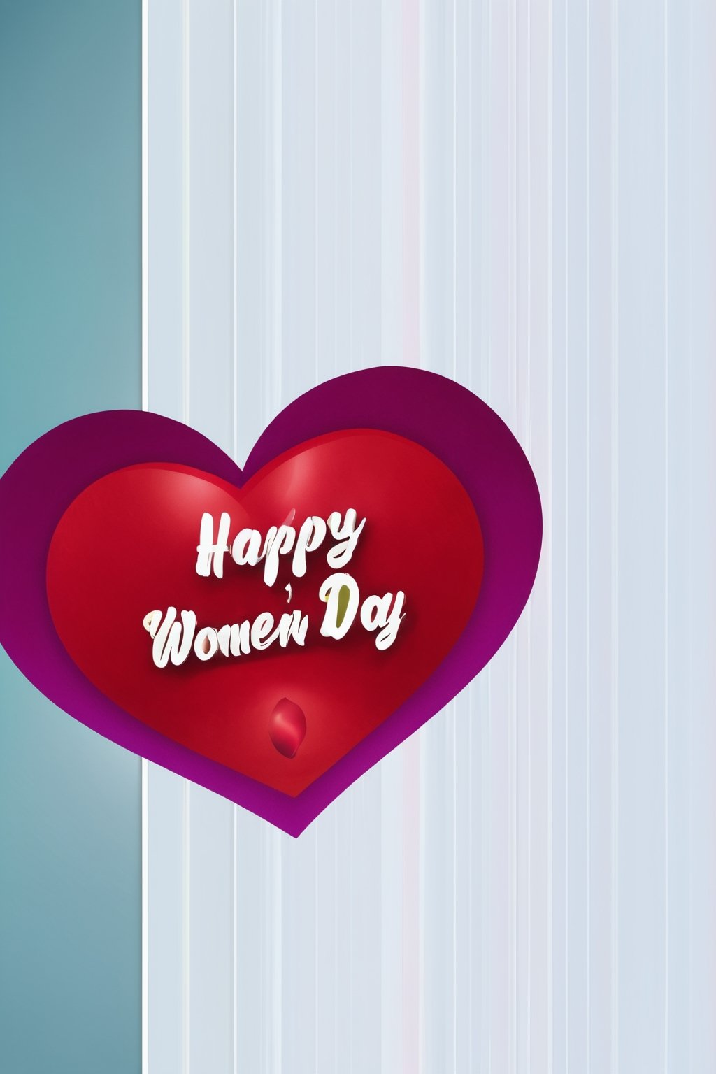 Create an image with a heart with the text that says "Happy Women's  Day"