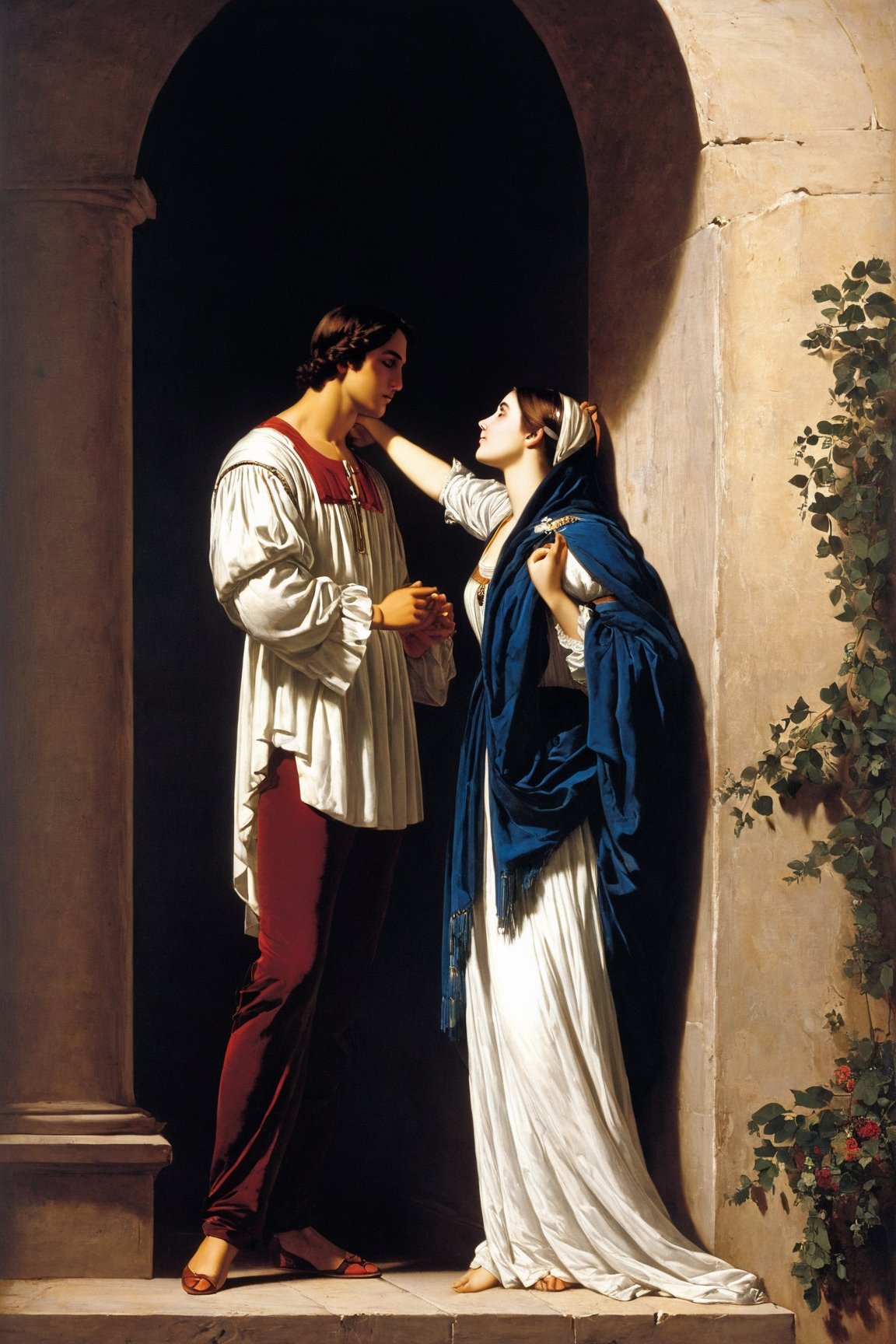 by Francesco Hayez,
Romeo and Juliet,

full body,  neoclassical