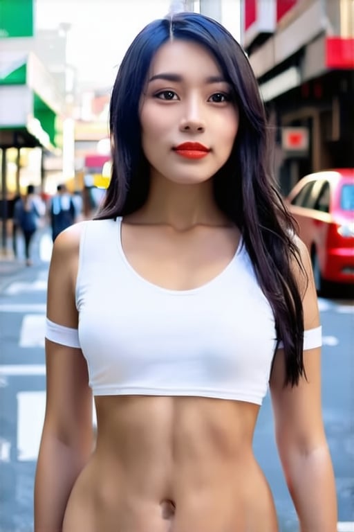 1 girl, naked_shirt,on the street