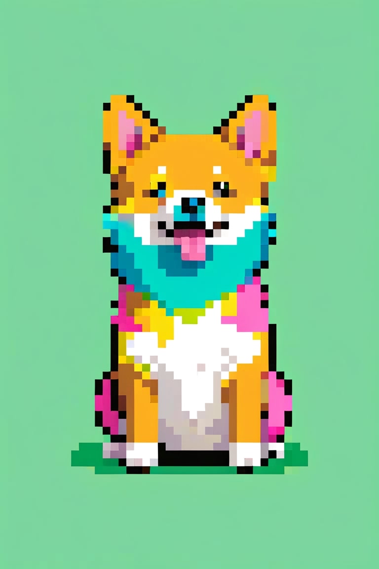 Cute Vector | Vector dog character for T shirt design,White, black, pink, blue, yellow, green colored, clean and black background, V-ray
(((a cute pattern))) 
(((HD Pixel Style)))

Clean background, 
pixel style,pixelart,Pixel Art,pixel art ,PixArFK