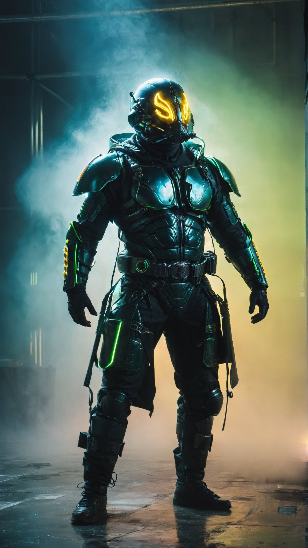 highly detailed, backlighting, silhouette of a man in beetle costume, beetle armor,  beetle wings, futuristic respirator, muscular body, sexy, neon light, misty background, (full body), cyberpunk style,detailmaster2,detailmaster2,Movie Still,xxmixgirl,DonMCyb3rN3cr0XL ,cyberpunk style,aw0k geometry