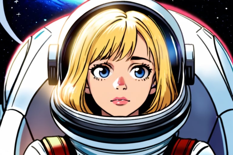 Woman, blond, space crew