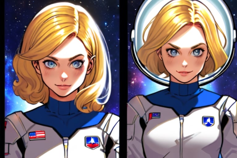 Woman, blond, space crew, full body