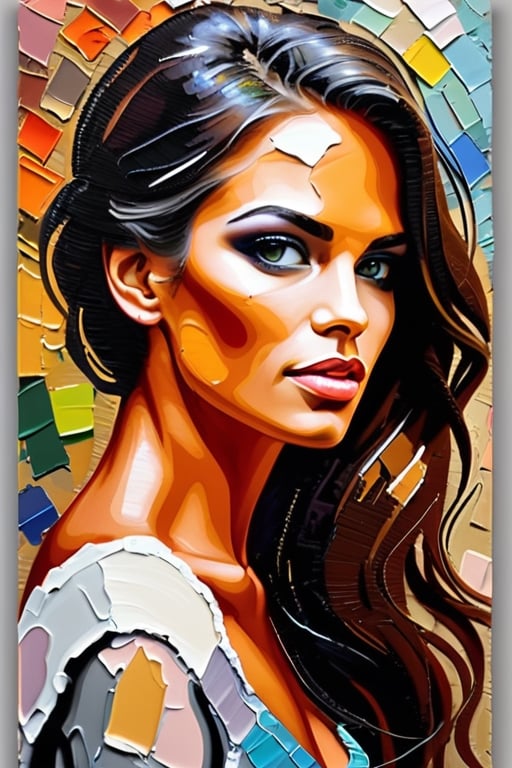 Gorgeous Woman  , painted with palette knife