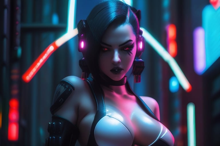 chica desnuda realista,  blanca,  pelirroja,  dos piernas,  dos brazos,  cyberpunk,  entorno urbano cyberpunk,  pose de orgasmo bucal. posar hacia atrás,  coño joven realista, aw0k euphoric style, erotic pose, resolution 4k ,