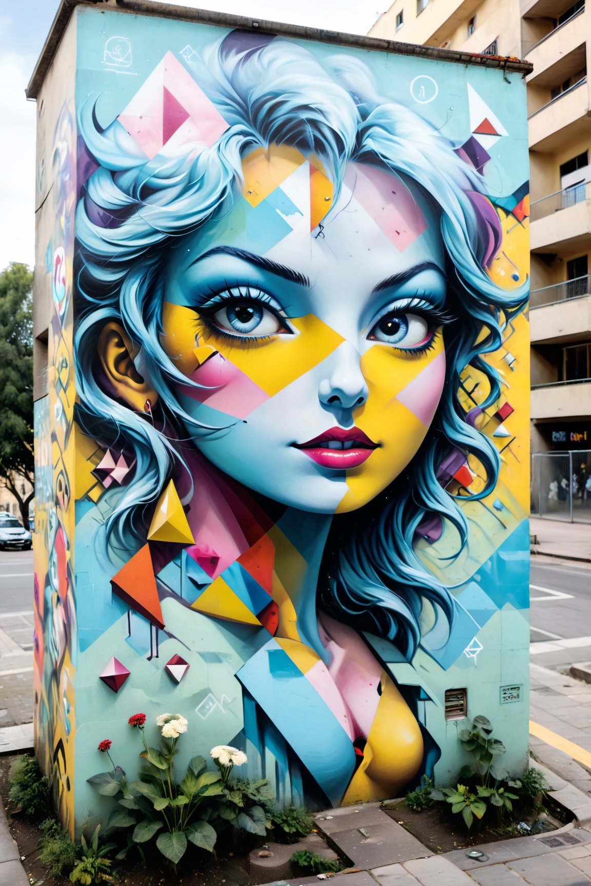
"Street art, with its contemporary sensibility and a blend of geometric and surreal forms, conveys beauty. The peaceful messages within the paintings radiate a sense of tranquility and happiness. Displayed freely in public spaces, these works not only bring joy and empathy to the audience but also transform the city into a playground for art, harmoniously integrating modern art with the environment."