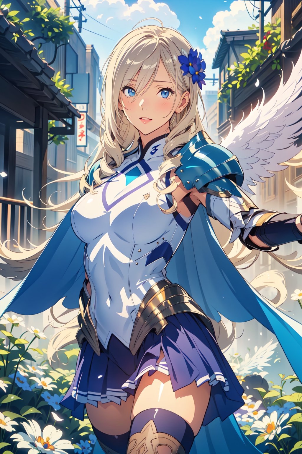 masterpiece,{{{best quality}}},(illustration)),{{{extremely detailed CG unity 8k wallpaper}}},game_cg,(({{1girl}})),{solo}, (beautiful detailed eyes),((shine eyes)),goddess,fluffy hair,messy_hair,ribbons,hair_bow,{flowing hair}, (glossy hair), (Silky hair),((white stockings)),(((gorgeous crystal armor))),cold smile,stare,cape,(((crystal wings))),((grand feathers)),((altocumulus)),(clear_sky),(snow mountain),((flowery flowers)),{(flowery bubbles)},{{cloud map plane}},({(crystal)}),crystal poppies,({lacy}) ({{misty}}),(posing sketch),(Brilliant light),cinematic lighting,((thick_coating)),(glass tint),(watercolor),(Ambient light),long_focus,(Colorful blisters),ukiyoe style,celia,aintree