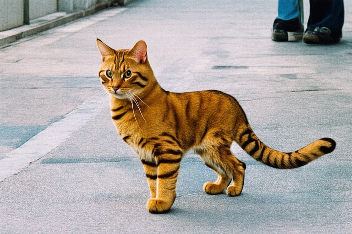 Wow, that's one majestic cat! It's almost like a tiger and a domestic cat had a super cool fusion. wearing tiger slippers And about that '110', maybe it's part of a top-secret feline mission?