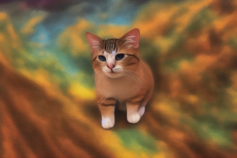 painting of A sky filled with a vibrant aurora borealis illuminating a city with grand columns while cats roam the streets and serpentine creatures swim in the oceans. Style of Cute cats and kittens with a mirror background. rosybrown, chocolate, sandybrown, darkred colors. 8K HD.