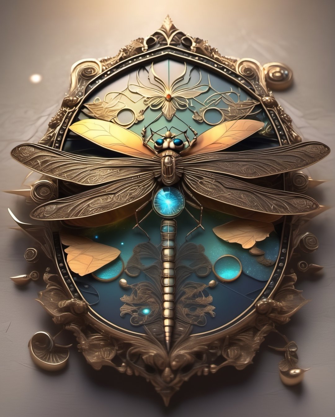 (best quality,4k,8k,highres,masterpiece:1.2),ultra-detailed,(realistic,photorealistic,photo-realistic:1.37), (best quality,4k,8k,highres,masterpiece:1.2),ultra-detailed,realistic, steam punk dragonfly,
ancient and arcane artifacts,whimsical spellcasting,powers of transformation and illusion,
magic-filled world with unique individuals,beautifully vibrant colors,enchanting lighting,impressive variety of magical effects,strong use of special materials,imaginative illustrations,
