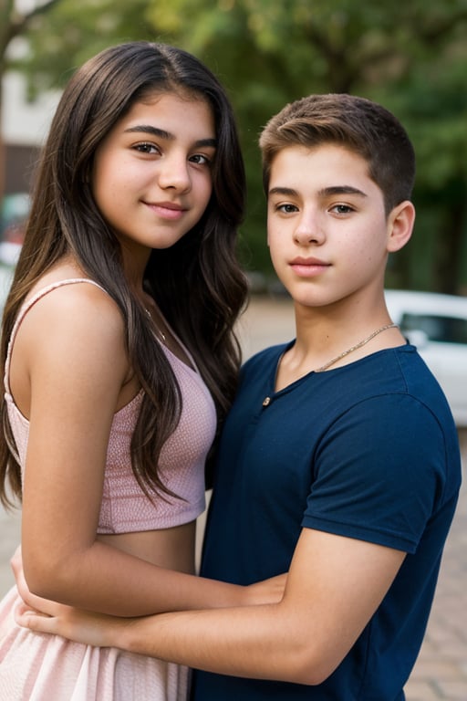 (a 14 year old Latina female named Rosa) with (a 15 year old Irish American male named Zach) 