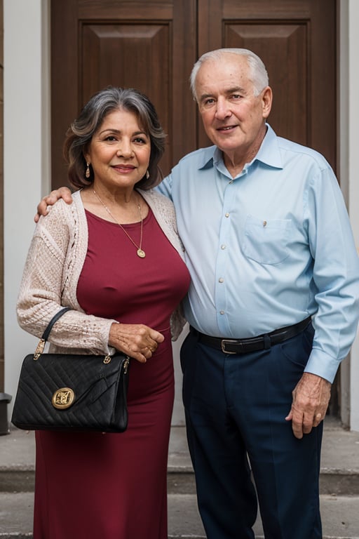 (a 70 year old Latina woman named Rosa) with (a 70 year old Irish American man named Zach) 